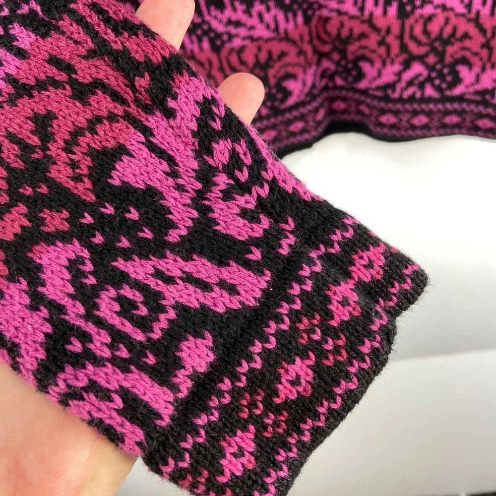 Nomadic Traders‎ Black Pink Ombre Knit Cardigan Sweater Womens Small - Picture 8 of 8